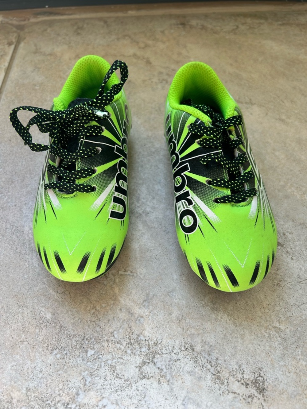 Umbro toddler green and black cleats